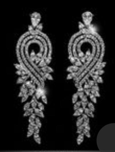 Art Deco Scroll Diamond Earrings
