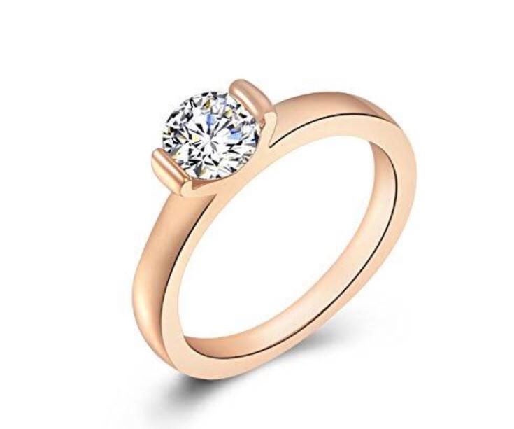 Rose Gold Solitaire Diamond Ring