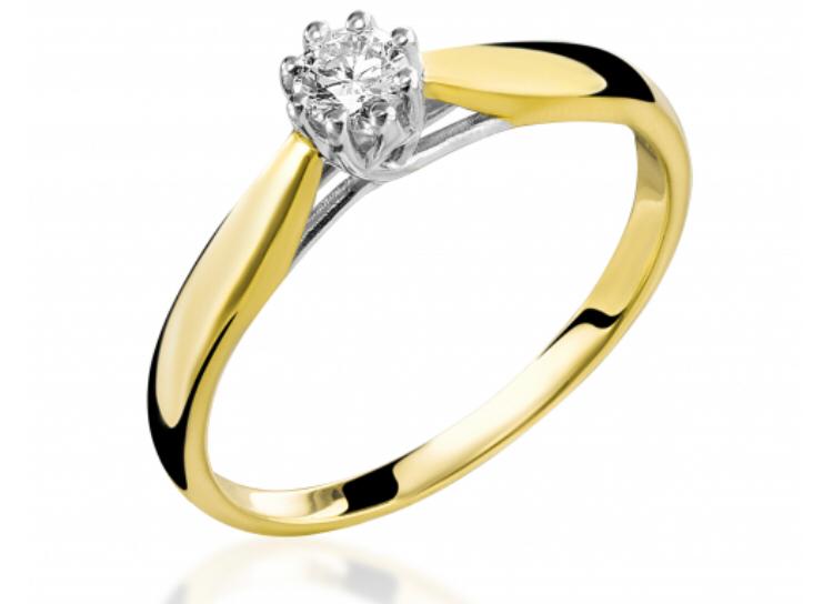 Two-Tone Gold Diamond Solitaire Ring