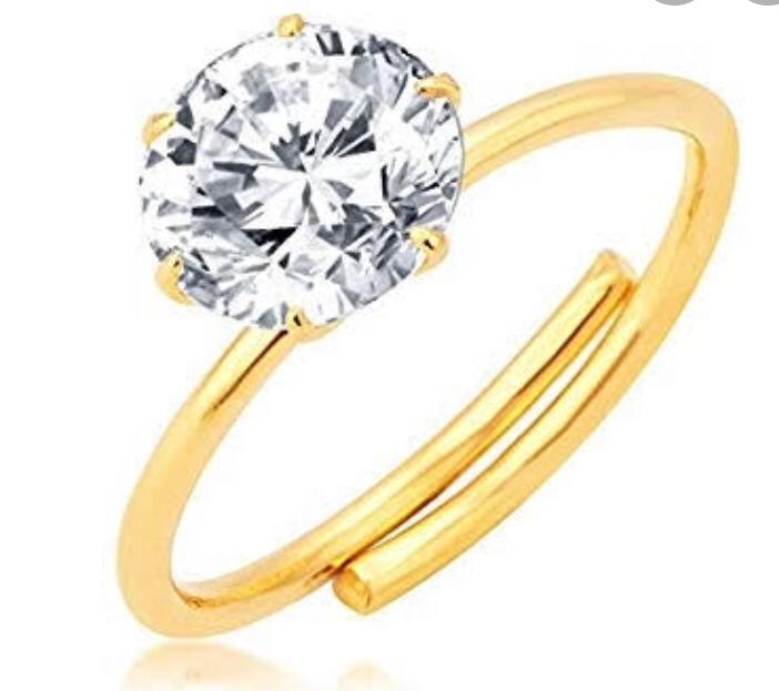 Adjustable Gold Diamond Solitaire Ring