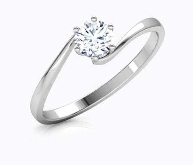 White Gold Bypass Diamond Solitaire Ring