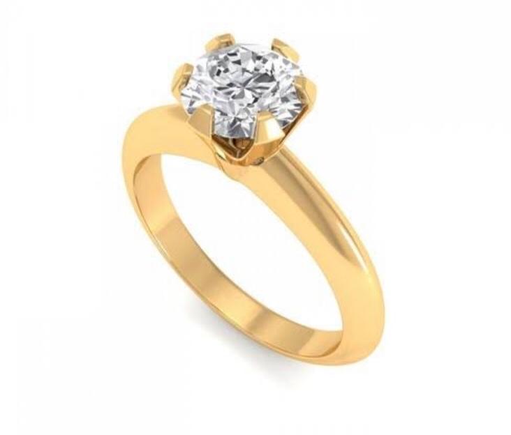 Classic Yellow Gold Diamond Solitaire Ring