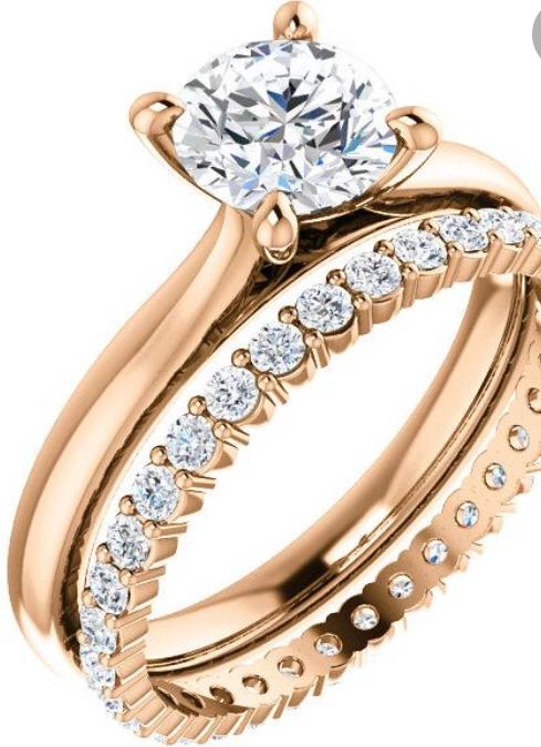 Rose Gold Eternity Solitaire Diamond Ring