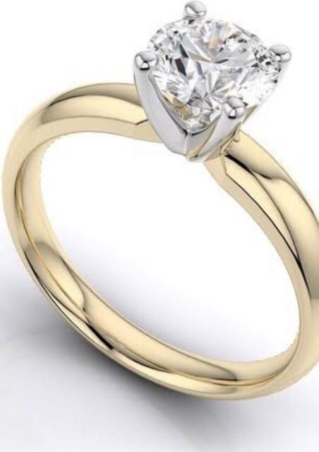 Gold Princess Cut Diamond Solitaire Ring for Women