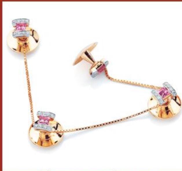Rose Gold Diamond Gemstone Cufflinks