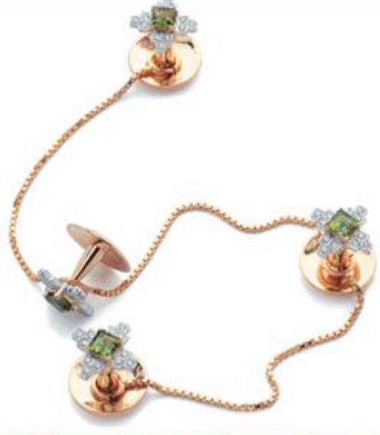 Rose Gold Diamond Gemstone Cufflinks