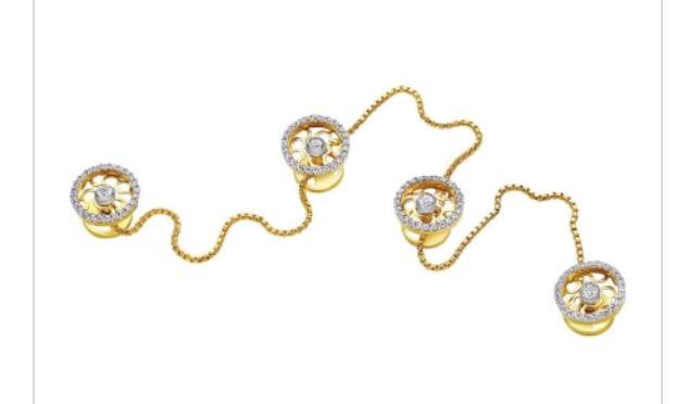 Crystal Diamond Round Chain Cufflinks