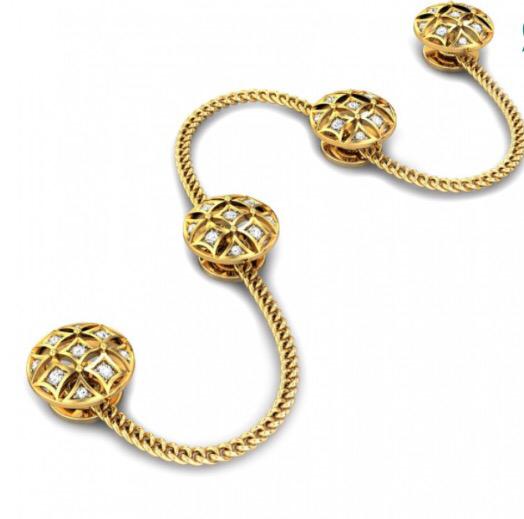 Gold Diamond Chain Cufflinks
