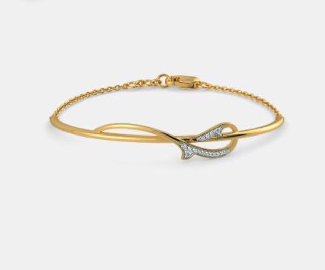 Gold Diamond Infinity Twist Bracelet