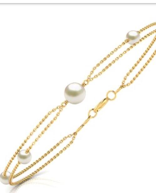 Layered Pearl Gold Chain Necklace