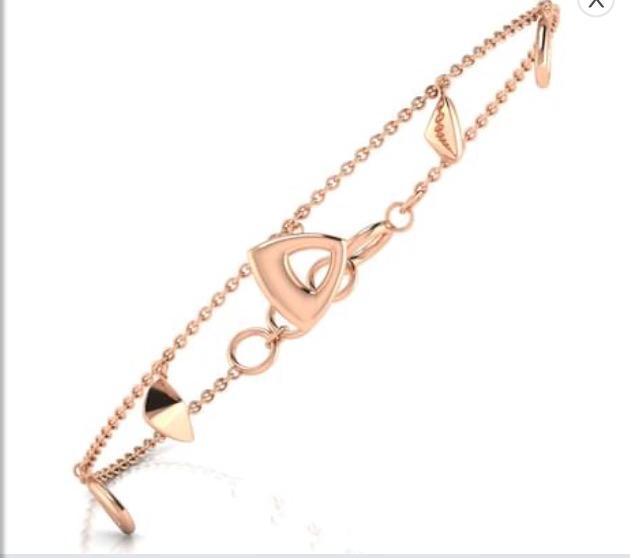 Rose Gold Triangle Heart Bracelet