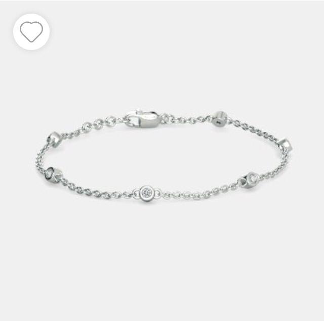 Sterling Silver Diamond Station Bracelet
