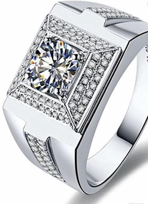 Men's Luxury Diamond Halo Signet Ring