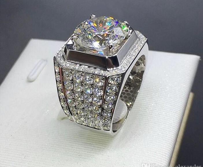 White Gold Bold Diamond Solitaire Ring for Men