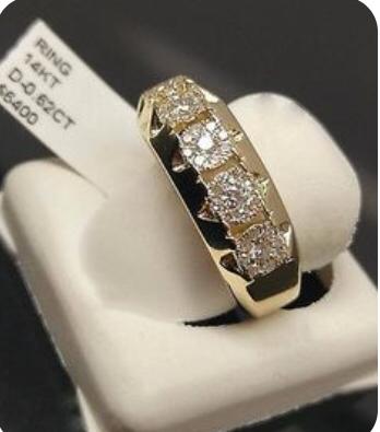Gold Diamond Eternity Men's Wedding Band