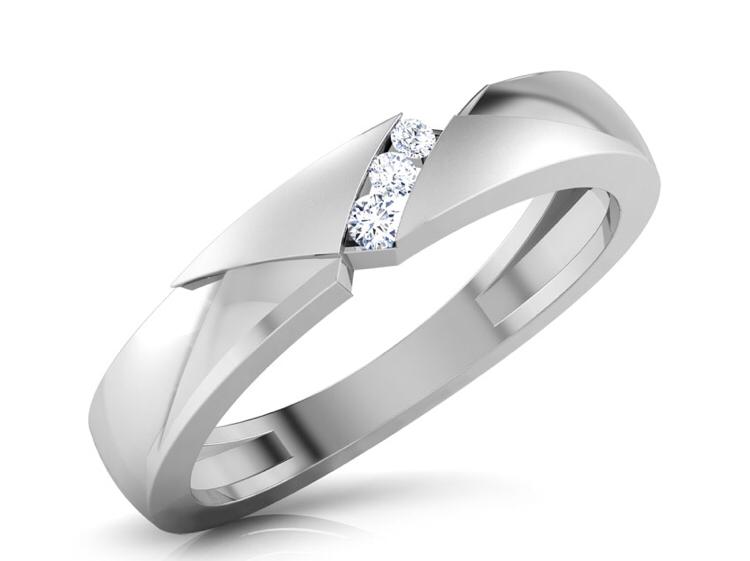 Men's Modern Platinum Diamond Band Ring