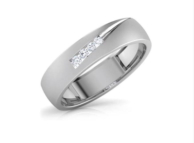 Women's White Gold Triple Diamond Band