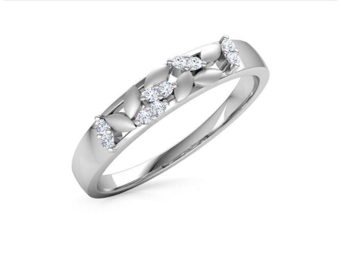 Women's White Gold Five Diamond Ring