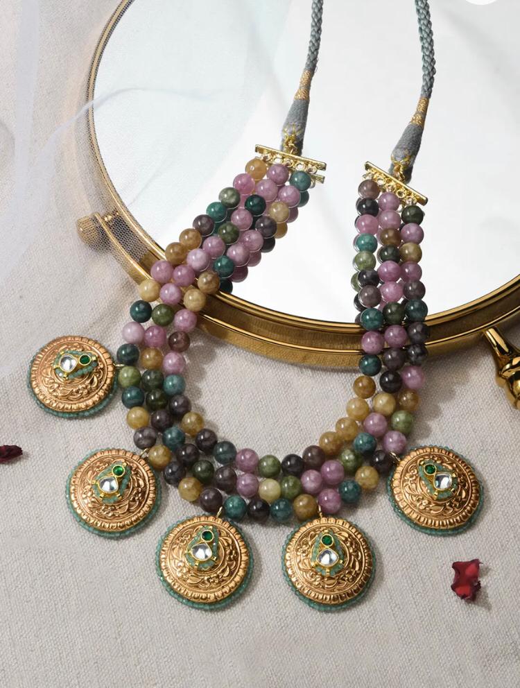 Royal Multi-Gemstone Medallion Necklace