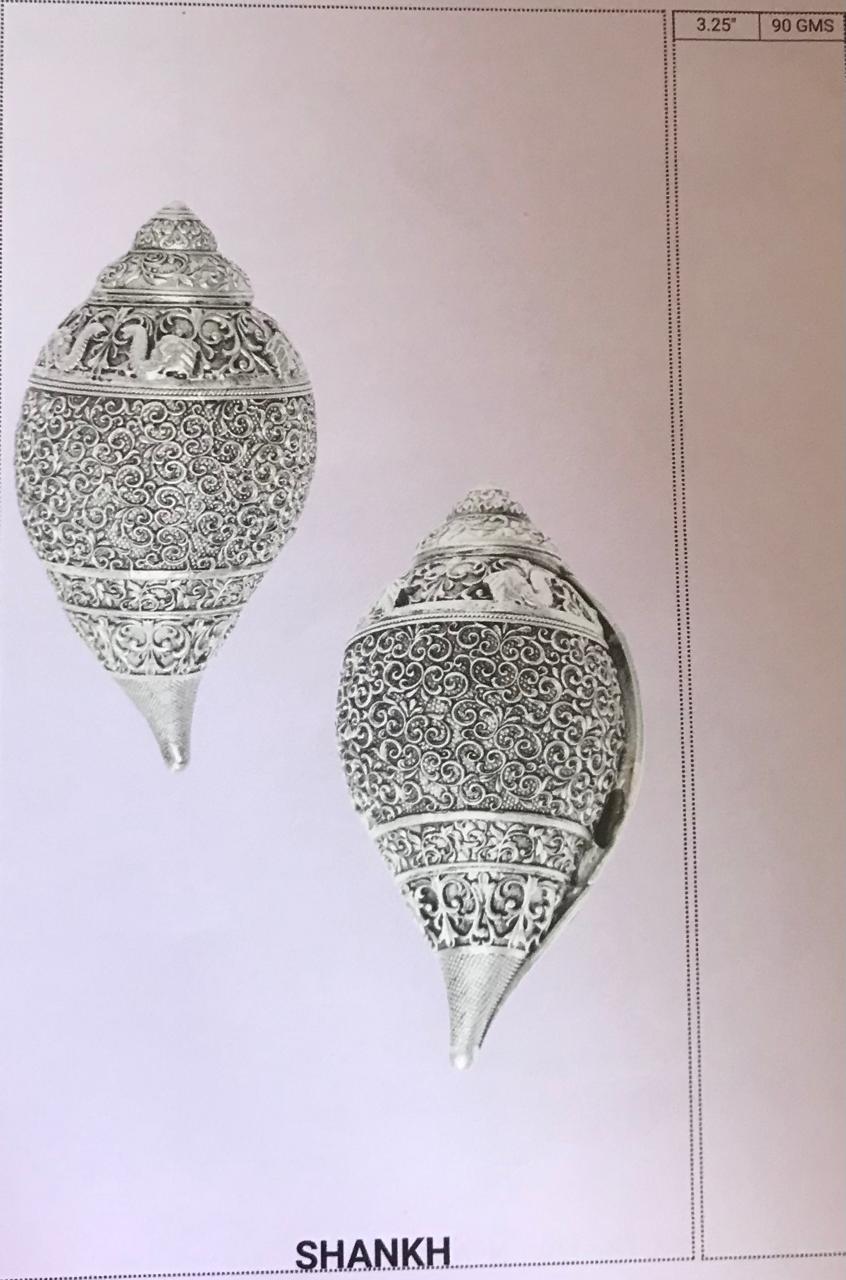 Shankh - Silver Plated Ceremonial Conch Shell
