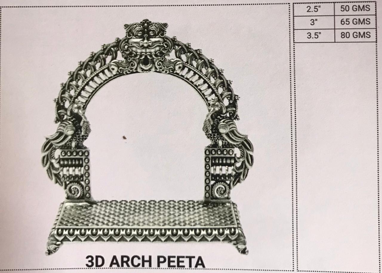 3D Arch Peeta - Decorative Silver Plated Ceremonial Stand