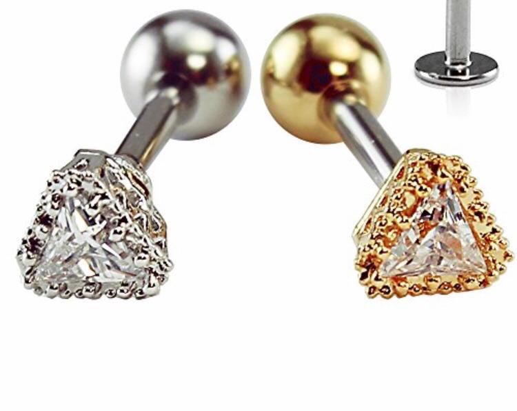 Triangular Diamond CZ Stud Earrings