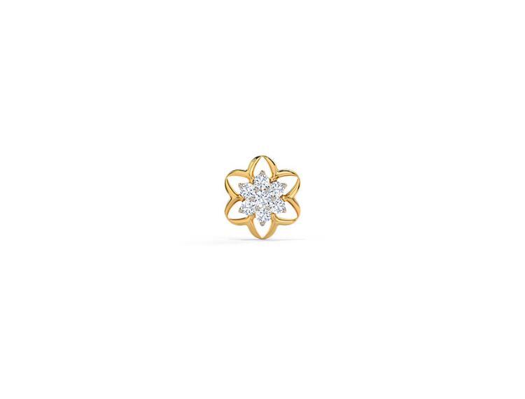 Diamond Flower Motif Nose Pin