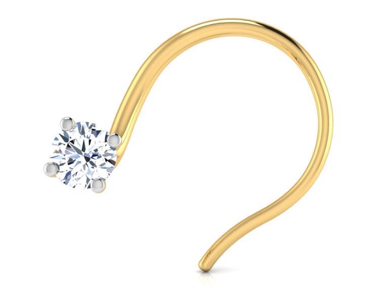 Diamond Solitaire Nose Ring